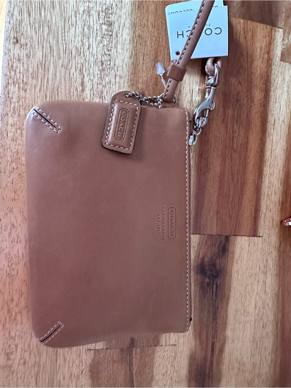 Coach Brown Leather Wristlet Pouch